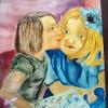 Carl s first kiss 25x 20 watercolor